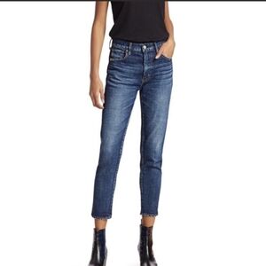 Moussy Vintage Li Howa Dark Wash Distressed Hem Japan Jeans Size 27